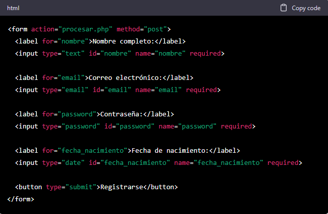 Todo sobre formularios HTML con ejemplos