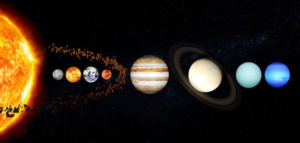 Los 10 planetas ascendentes y los nodos norte y sur